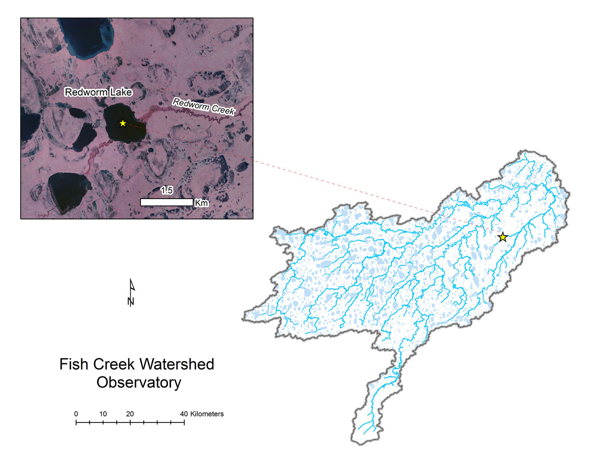 Redworm Creek watershed map